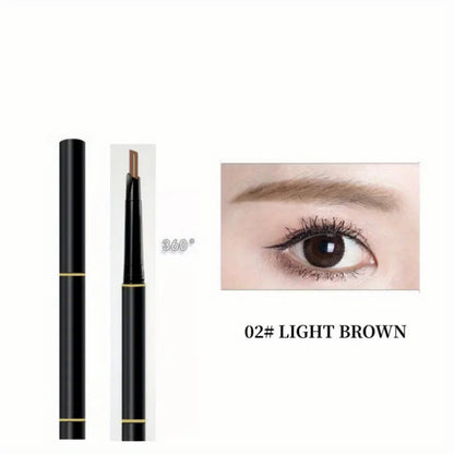 Waterproof Double-Headed Eyebrow Pencil with Sweat-Resistant Brush